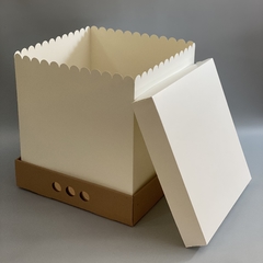 MINI PACK x 2 u MID BOX 32 TAPA SIMPLE CARTULINA BLANCA (30x30x32 cm)
