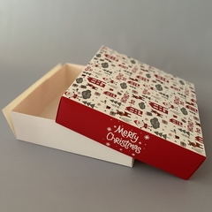 Pack x 2 u FELIZ 02 - CHEESECAKE MERRY CHRISTMAS (25x25x 7.5 cm) CAJA NAVIDEÑA / TAMAÑO TARTAS - PETIT FOURS - wincopack