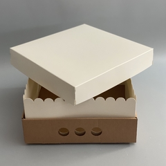 MINI PACK x 2 u DRIP BOX 12 TAPA SIMPLE CARTULINA BLANCA (25x25x12 cm) - comprar online