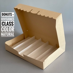 MINI PACK x 2 u Modelo DONUTS CLASS con DIVISIONES (29.5x20.5x5 cm) sin visor . Nuevas ! Color natural