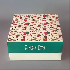 Mini Pack x 2 u FELIZ 03 - OPEN SL LOVE - FELIZ DIA (20x20x12 cm) CAJA SORPRESA - wincopack
