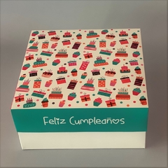 Pack x 6 u FELIZ 04 - OPEN S FELIZ CUMPLE (20x20x7,5 cm) CAJA SORPRESA - wincopack