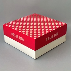 Pack x 6 u FELIZ 06 - MTAR + DIVISIONES - FELIZ DIA CORAZONES FUXIA (25x25x 11 cm) DEGUSTACION en internet