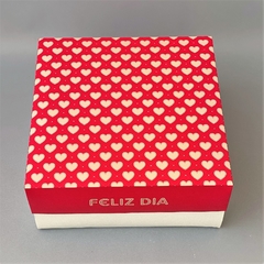 Pack x 6 u FELIZ 06 - MTAR + DIVISIONES - FELIZ DIA CORAZONES FUXIA (25x25x 11 cm) DEGUSTACION - wincopack