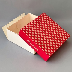 Pack x 6 u FELIZ 06 - MTAR + DIVISIONES - FELIZ DIA CORAZONES FUXIA (25x25x 11 cm) DEGUSTACION - tienda online