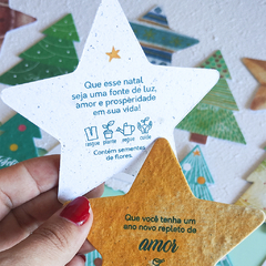 Cartão Plantável - Estrela de Natal 9x9cm - Personalizado - comprar online