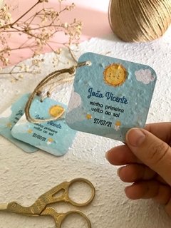 TAG PLANTÁVEL - PAPEL SEMENTE 6x6CM BORDAS REDONDAS - PERSONALIZADA