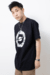 camiseta preta 100% algodão com logo em silkscreen