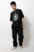 camiseta preta 100% algodão com logo em silkscreen