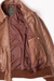 jaqueta de aviação modelo a-2 em couro legítimo na cor castanho avermelhado