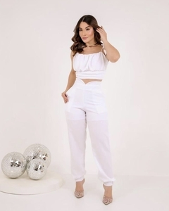 Conjunto Calça Jogger + Cropped - Branco (38/40)