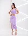 Vestido Midi Max Fenda - Lavanda (Tem elasticidade)