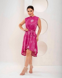 Vestido Andreza - Estampa Rosa Pink (Veste 40/42)