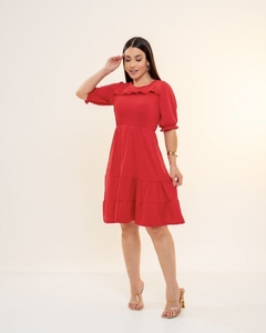 Vestido Suede Livia - Vermelho (Veste até 40/42)