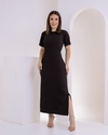 Vestido Midi Luna - Preto (Veste até 44)