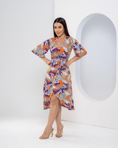 Vestido Midi Débora - Estampa Laranja (Veste 40/42)