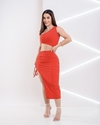 Vestido Midi Max Fenda - Vermelho (Tem elasticidade)