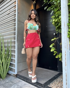 Conjunto Cropped + Short Saia - Vermelho (Veste 38/40) na internet