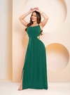 Vestido Longo Recorte e Fenda - Verde (Veste até 40/42)