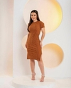 Vestido Minimalista Amanda - Listrado Caramelo (Veste 38/40)