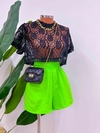 Conjunto Cropped Renda + Short Verde (Veste 38/40)