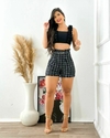 Conjunto Crepe Scuba Cropped + Short Xadrez (Veste até 38/40)