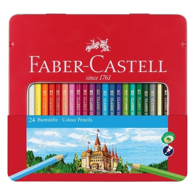 Lápices de colores Faber-Castell lata x 24