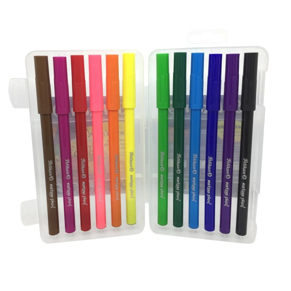 Plumones Punta Pincel Pastel x12 Pelikan