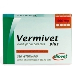 VERMIFUGO VERMIVET PLUS 660 MG 4 COMPRIMIDOS