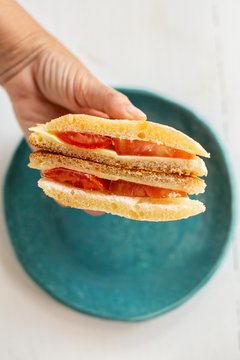 sandiwich arabe de queso y tomate sin tacc