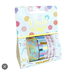 WASHI TAPE TALBOT X3 METALIZADAS (diferentes diseños)