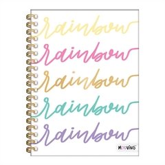 CUADERNO 16X21 ESPIRAL TAPA DURA 80 HJS. MOOVING GOLDEN RAINBOW