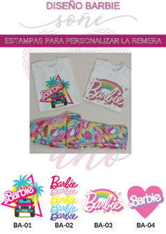 Combo Barbie Short + Remera + Pantalón + colita / vincha - comprar online