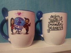 Taza con cucharita pareja x2 - comprar online