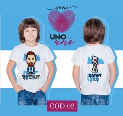 Remera Mundial QATAR 2022 Messi - Uno+Uno