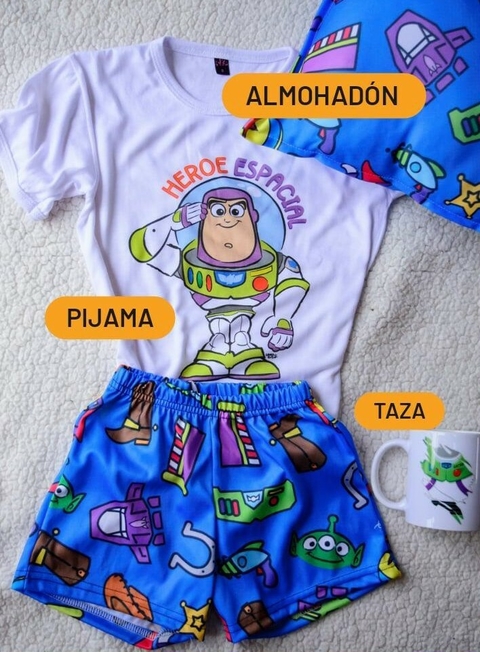 Combo pijama stitch pijama + almohadón + antifaz