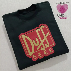 Maxi buzo doble frisa negro Duff