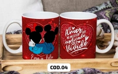 tazas de mickey y minnie san valentin - Uno+Uno