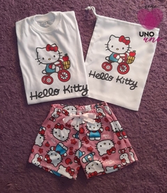 Pijama Kitty Rosa verano con bolsita