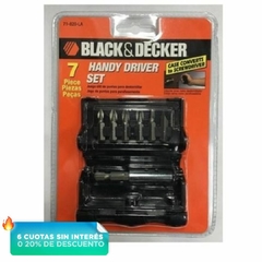 Set Herramientas Black&Decker 7 Piezas - Atornillador Manual