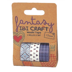 CINTA WASHI TAPE IBI CRAFT BLUE 15MM x 5MT 3R. BL