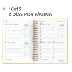 AGENDA 2024 MOOVING 2 DIAS X PAGINA 10x15 DOTS - GO FOR IT - comprar online