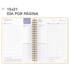 AGENDA 2024 MOOVING DIA POR PAGINA 15x21 SPRING - LILA - comprar online