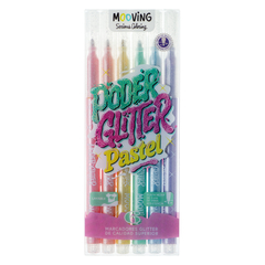 Marcadores Coloring Glitter Pastel x 6 by Mooving - comprar online