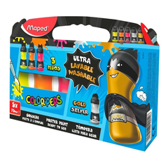 TEMPERA MAPED COLORPEPS VALIJA 3 FLUO + 2 METAL 75ML.