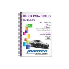 BLOCK PLANTEC TEXTURADO ESPIRALADO A5 210GR. 40H.