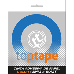 CINTA ADHESIVA TOPTAPE PAPEL COLOR 12 x 50M.