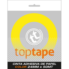 CINTA ADHESIVA TOPTAPE PAPEL COLOR 24 x 50M.