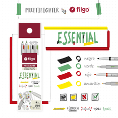 RESALTADOR FILGO MULTILIGHTER x 4 ESSENTIAL PACK - comprar online