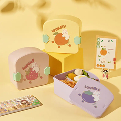 VIANDA CON DIVISIONES CUTE BUNNY + CUBIERTOS - tienda online